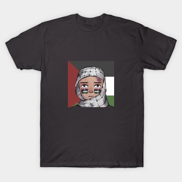 Free Palestine Illustration T-Shirt by artsbyal